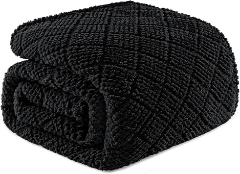 Whale Flotilla Soft Fleece Queen Size Blanket for Bed, Black