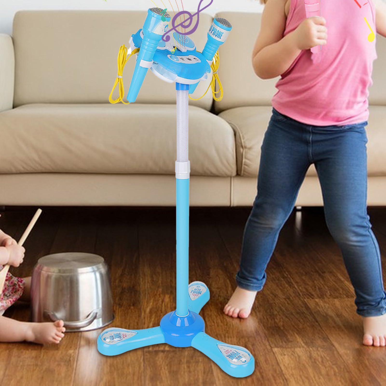 Microfono Per Bambini Con Stand - Microfono Stage Playset, Macchina Da | Karaoke Con Musica, Microfono Educativo Playset, Per Bambini Interattivi In piedi Per Ragazzi Per Ragazzi