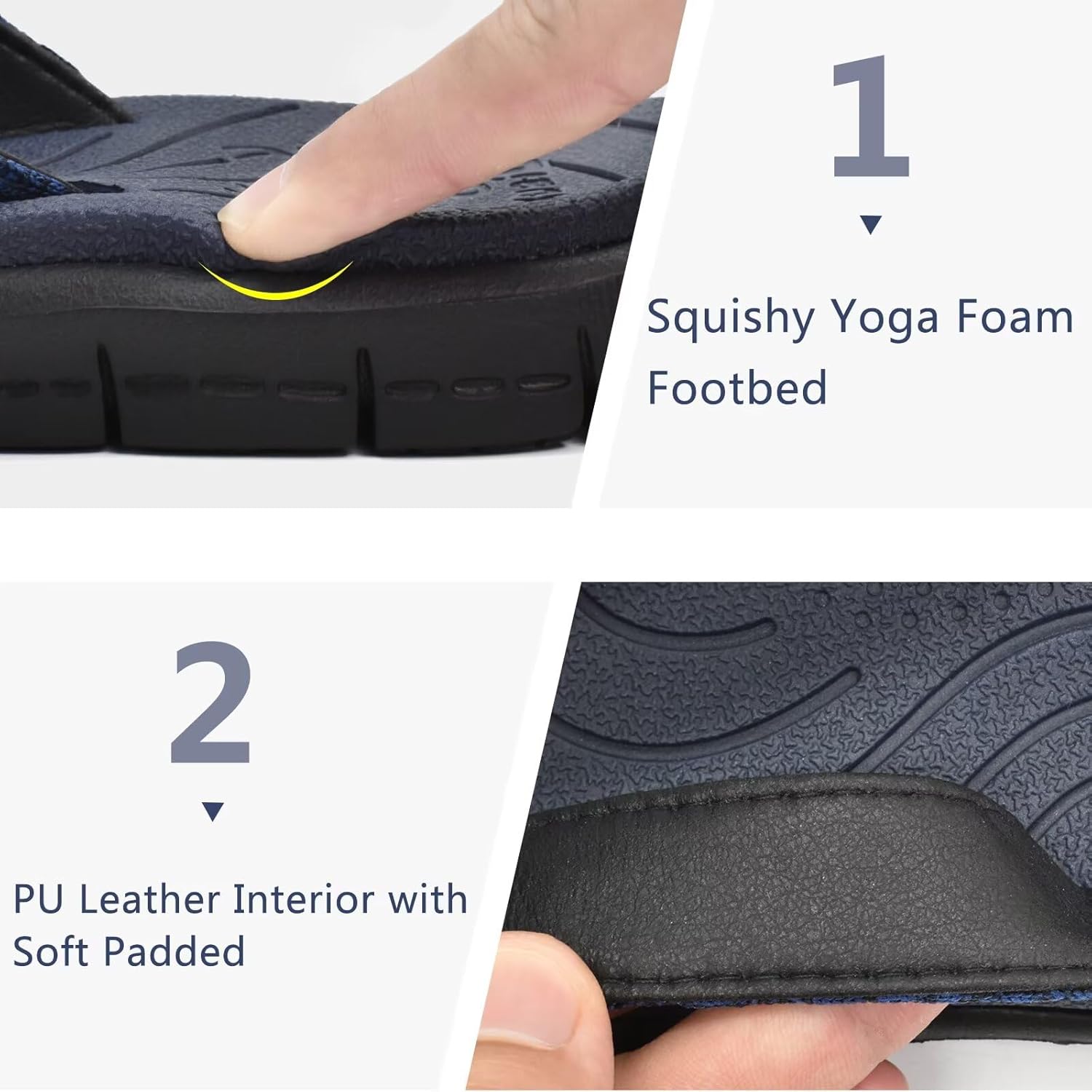 KuaiLu Womens Casual Flip Flops with Comfortable Arch Support Yoga Mat Summer Beach Walking Thong Cushion Sandals Lightweight Flats Non-Slip Shoes Indoor Outdoor - Image 5