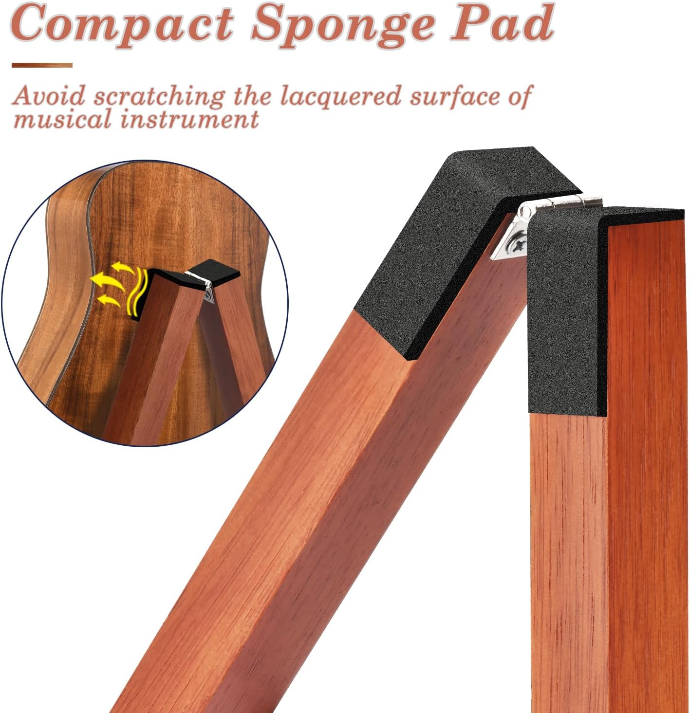 MOREYES Guitar Stand, Acoustic Guitar Stand, Folding A-Frame Electric Guitar Stand, Wooden Guitar Stands Floor For School Music Program, Concerts & Multiple Users, Easy to Assemble