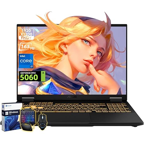ASUS TUF F16 Gaming Laptop, NVIDIA RTX 5060 (Beat 4070), Intel 14th Core i7-14650HX, 16" 1920x1200 FHD+ 165Hz Anti-Glare LCD, WiFi 6E, Backlit KB, 32 GB DDR5, 1 TB SSD, Windows 11 Pro, Accessories