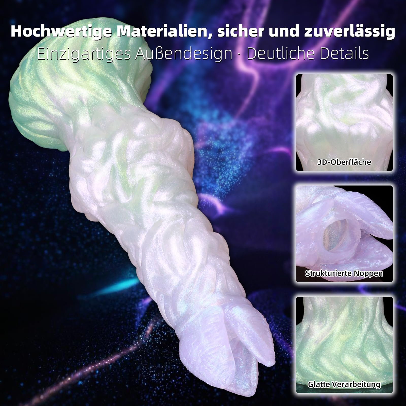 AMAZBEE Dildo Ovipositor Gonfiabile con Uova Morbide Giocattolo Sessuale Knot in Silicone Inseribile con Ventosa e Superficie Testurizzata per Prostata (2 molds,1)