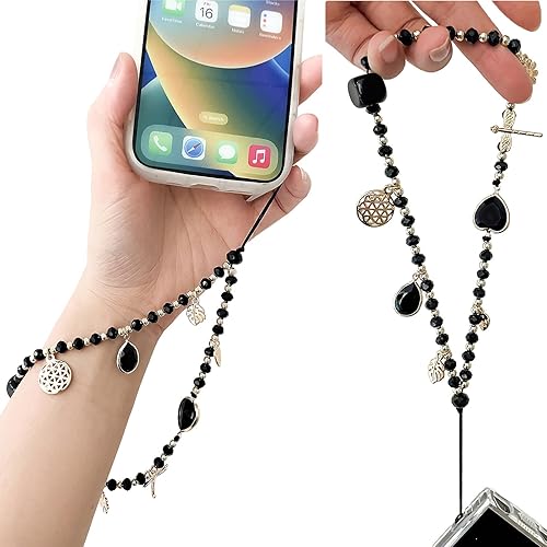 Miniatura 4 de Correa de muñeca para teléfono, con cuentas para teléfono, bonita correa de cadena compatible con iPhone 16, 15, 14, 13, 12, teléfonos inteligentes,