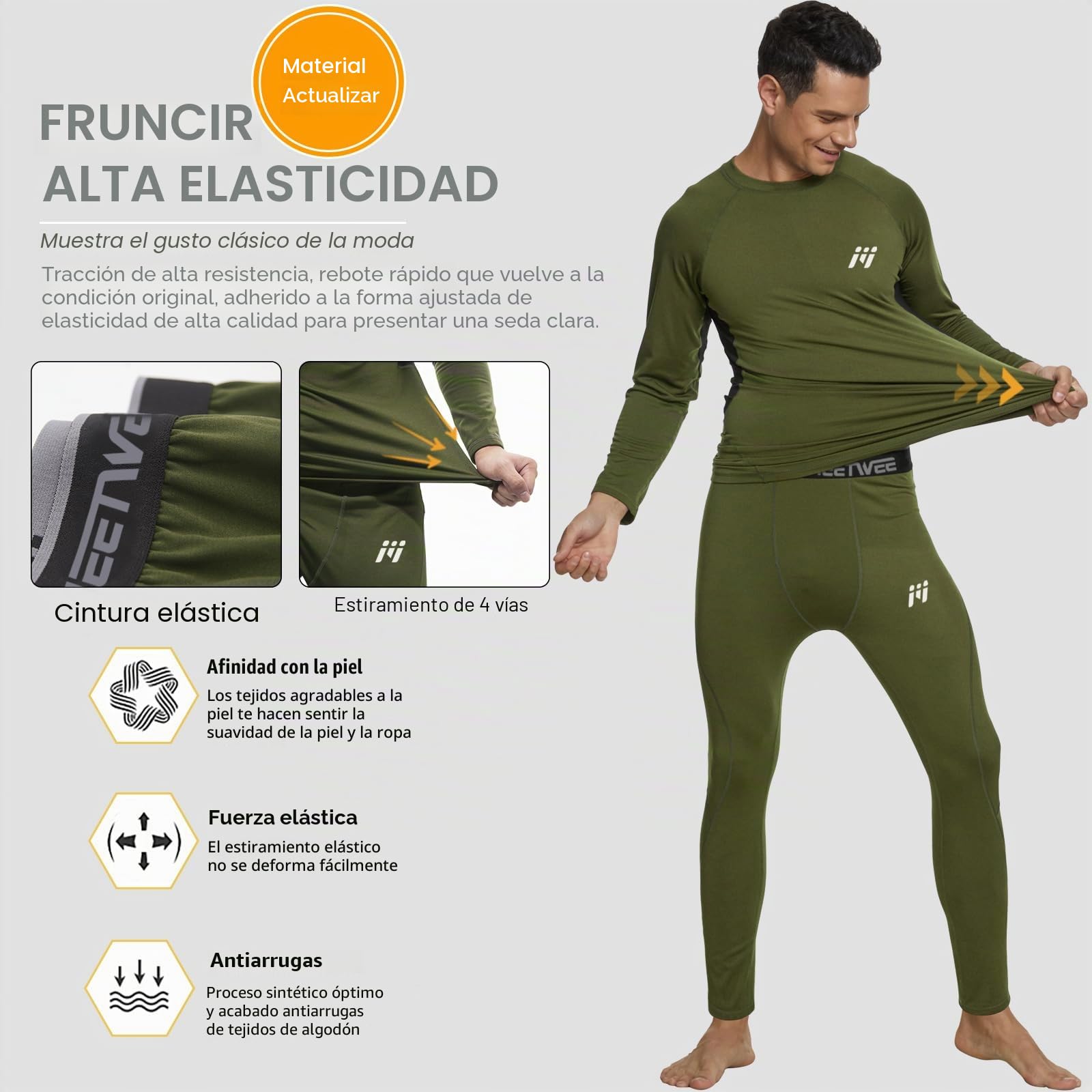 MEETWEE Calzoncillos térmicos para Hombre, Ropa Interior térmica Larga, Pantalones de Invierno, Leggings, Ropa Interior Funcional, Ropa Interior de esquí