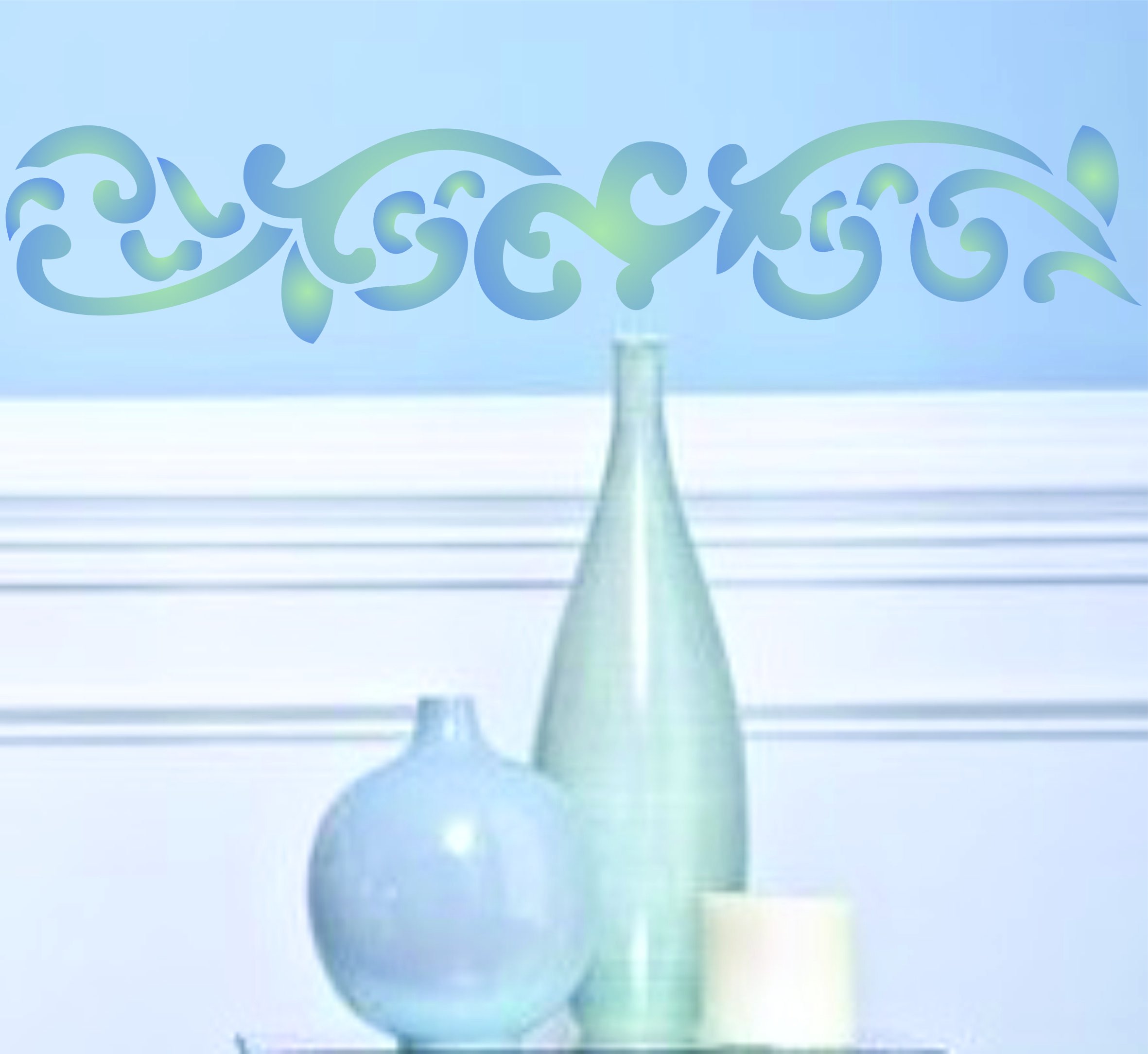 Gothic Border Stencil, 13 x 3 inch (L) Medieval Architectural Wall