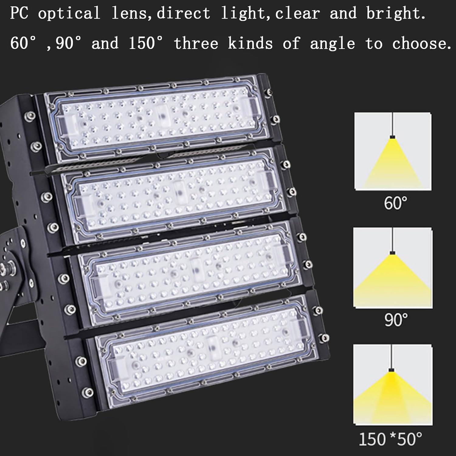 200W LED Flood Light Outdoor IP66 Waterproof Commercial Floodlight 6500K Cool White Tunnel Light Warehouse Lighting for Yard, Sport Fields and Court