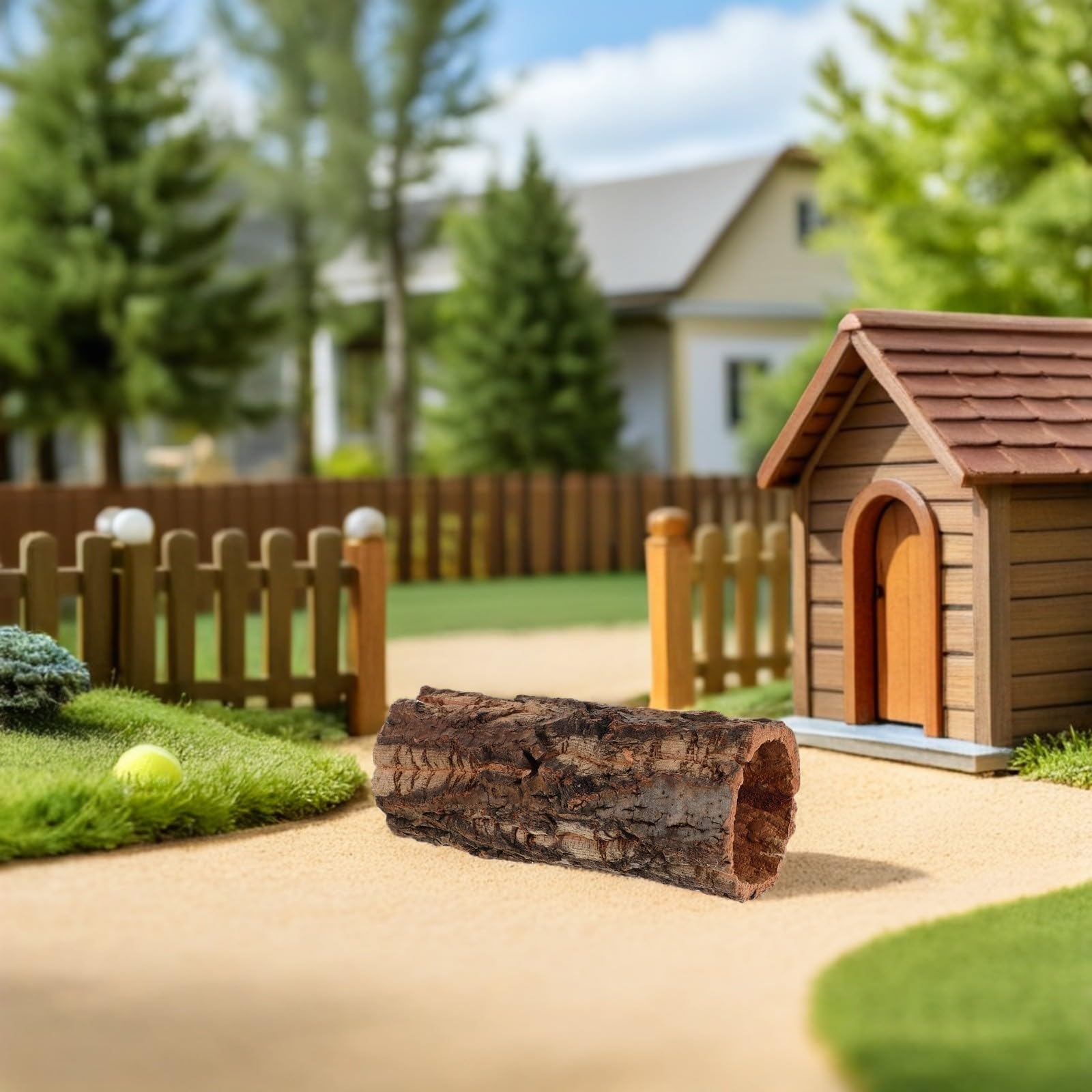 ABOOFAN Nascondiglio per Rettili in Legno a Forma di Cavo, Leggero e Portatile, 2 per Lucertole e Gechi Leopardo, Decorazione per Terrario e Naturale