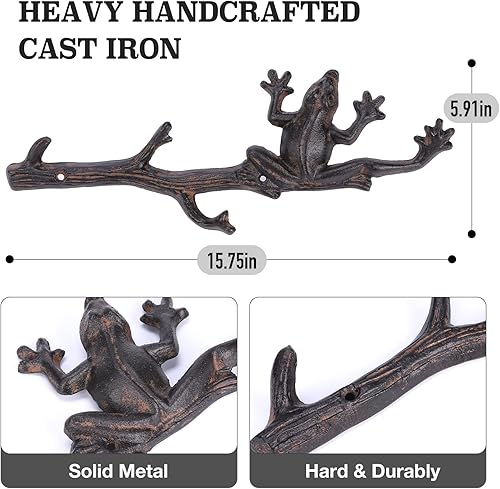 Miniatura 5 de Gudoesy Ganchos de pared para montar en la pared ganchos de pared de hierro fundido ganchos decorativos de pared de metal antiguo ganchos para