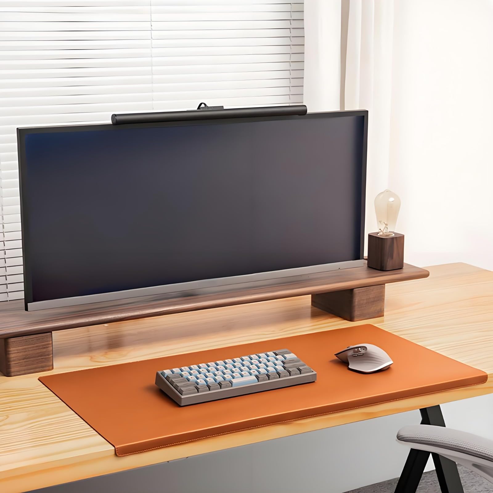 Sottomano da scrivania in pelle, Tappetino per mouse da ufficio per laptop, Sottomano antiscivolo in pelle PU, Tappetino da scrivania impermeabile per ufficio e casa(Green,60x30cm)