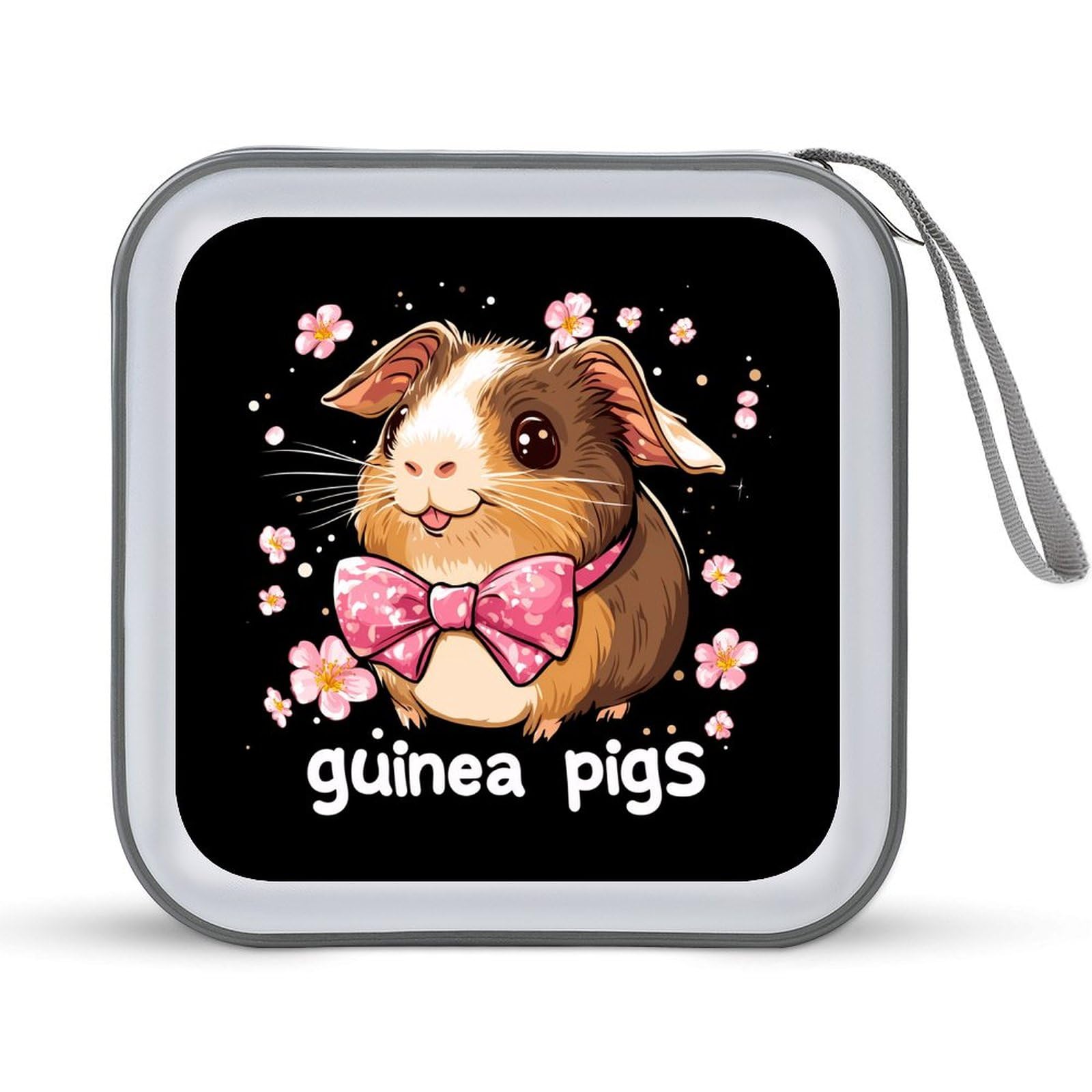 Guinea Pigs Cute Pets CD Case Portable DVD Holder Storage Organizer for Home Travel