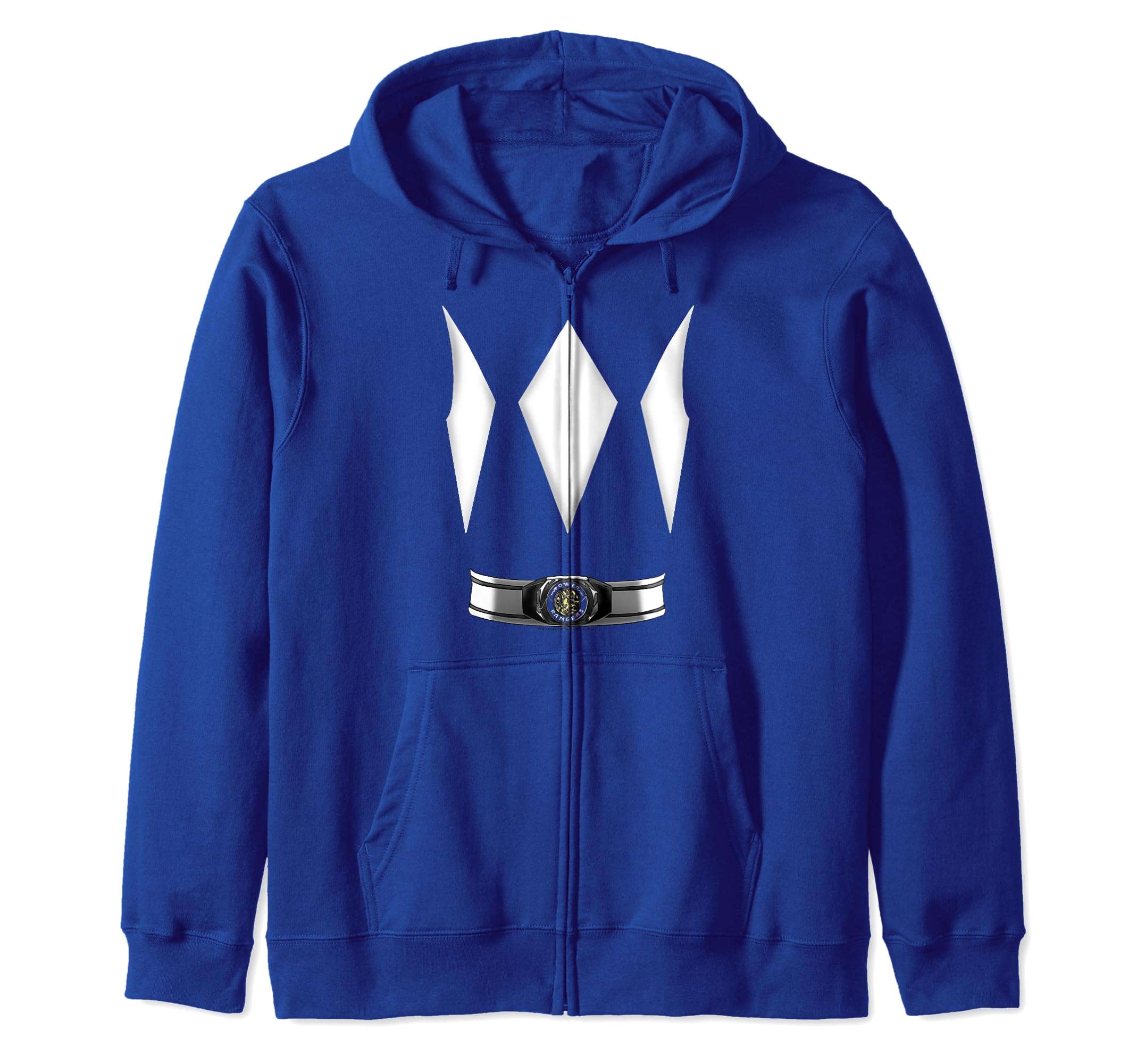 Felpa blu con cappuccio e chiusura zip con logo ricamato sul petto