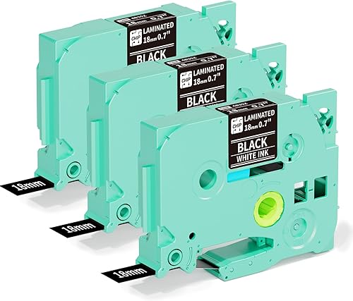 Vixic Cinta de etiquetas D480BT 4B35Z, compatible con Brother TZe, cinta de etiquetas laminada P Touch de 0.709 in, 0.7 pulgadas, blanco sobre negro