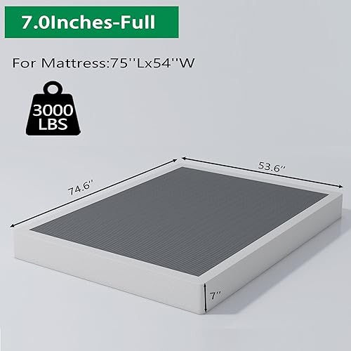 Vista 22 de ALDRICH Base de cama California King de 7 pulgadas, base de colchón con marco de metal resistente de 3000 libras con funda, fácil montaje
