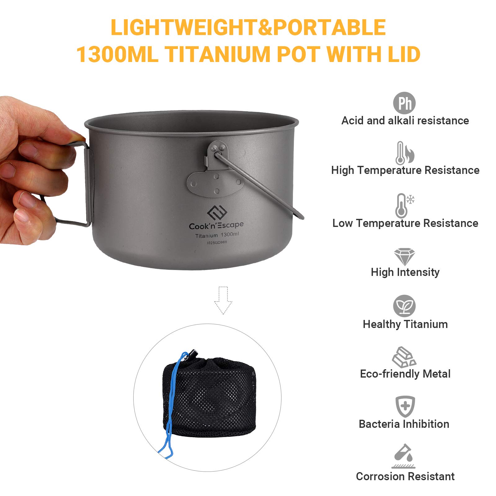 Amazon.co.jp: COOK'N'ESCAPE チタンクッカーセット 角型 1100ml+300ml