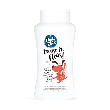 Captain Zack - Excuse Me, Fleas Dog Shampoo. Anti-Microbial and pH Balanced. Protects�