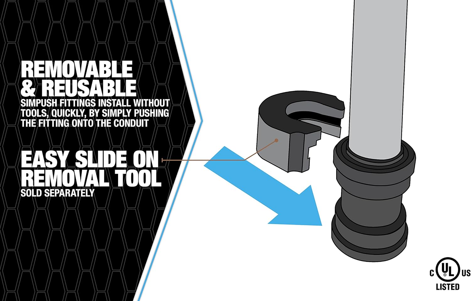 Southwire EW-CP-100 1" Push Install EMT Watertight Coupling, Gray
