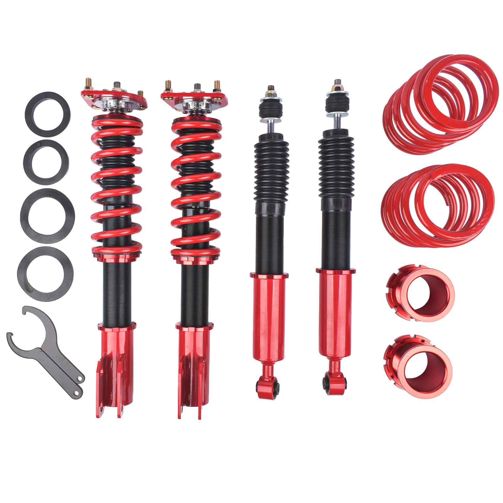 GELUOXI Height Adjustable Coilover Suspension Shock Absorber Lowering Kit Replacement for 1994-2004 Ford Mustang Coilovers Springs Struts