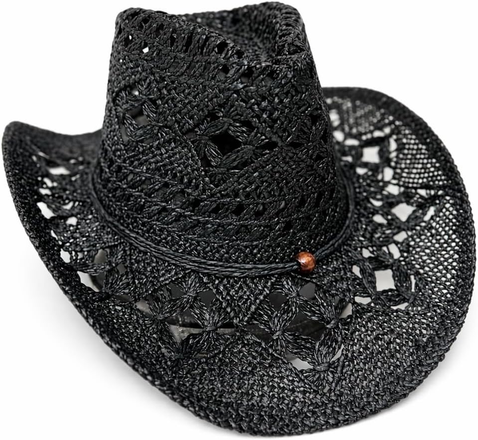 Chapéu Country Preto Unissex Sertanejo Australiano Rodeios Shows