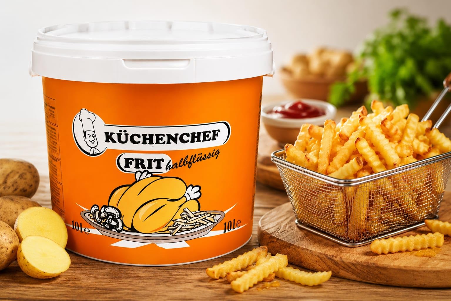 Küchenchef Frittierfett 10L halbflüssig Hitzestabil Geruchsneutral