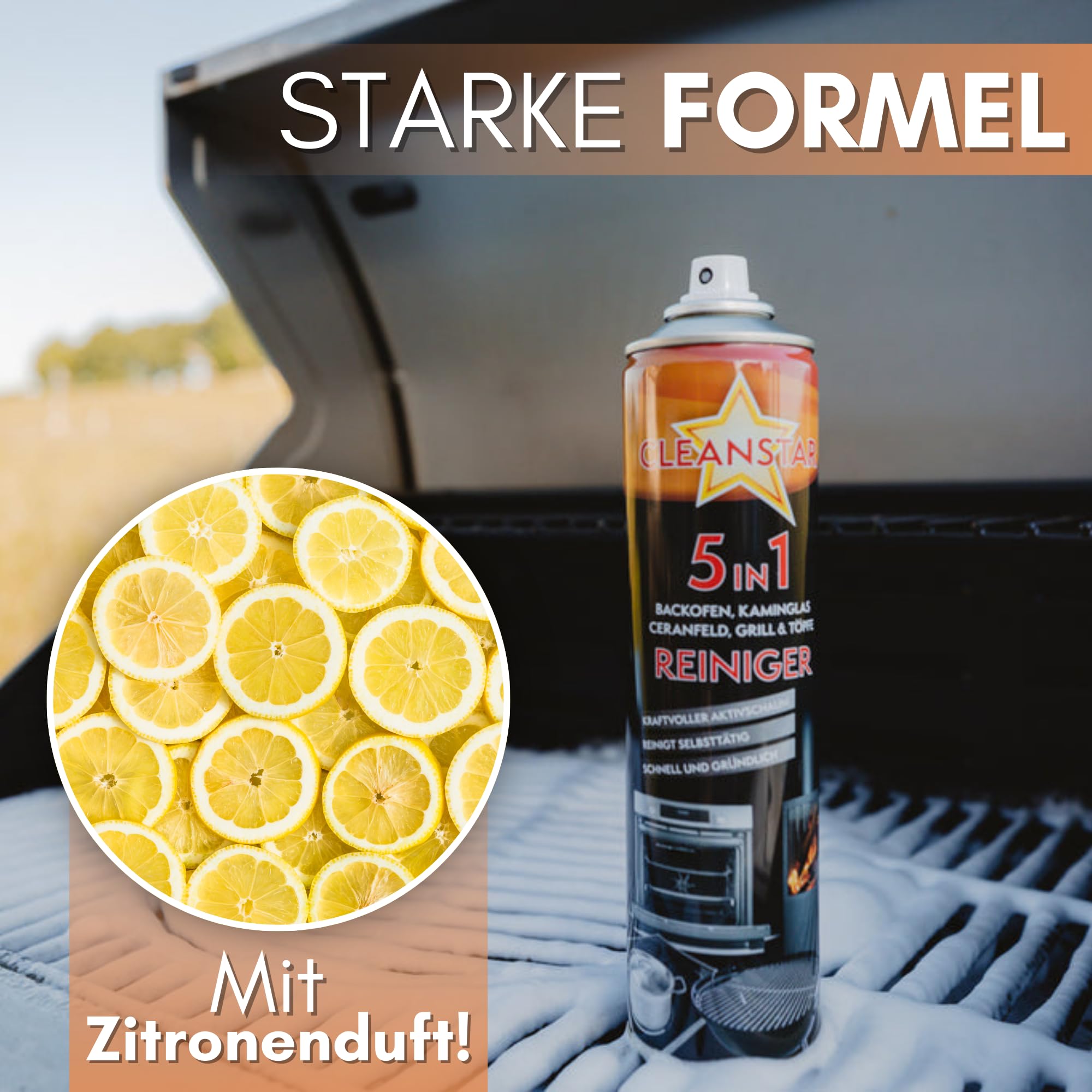 CLEANSTAR je 400ml Kaminscheibenreiniger Spray für Kamin & Ofen Reinigung - 5 in 1 Aktivschaum Kaminglas-Reiniger extra stark gegen Ruß & Schmutz - Kaminofen Glasreiniger (10)