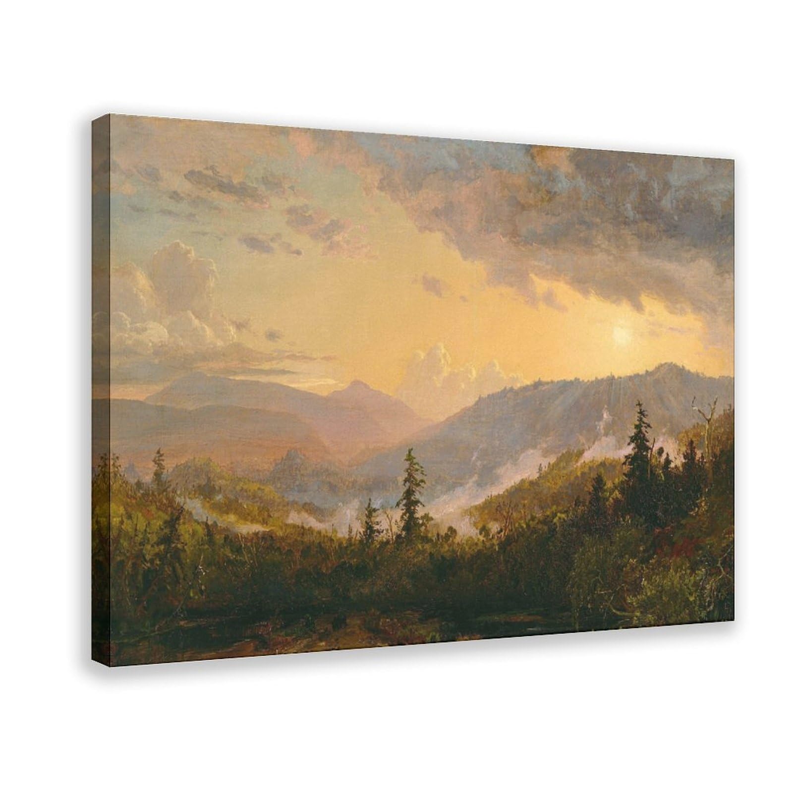 DFJyjFGJJ Jasper Francis Cropsey,Sunset after A Storm in The Catskill Mountains,famous Art Prints Canvas Wall Art Print Poster For Home School Office Decor 20" L X 30" W