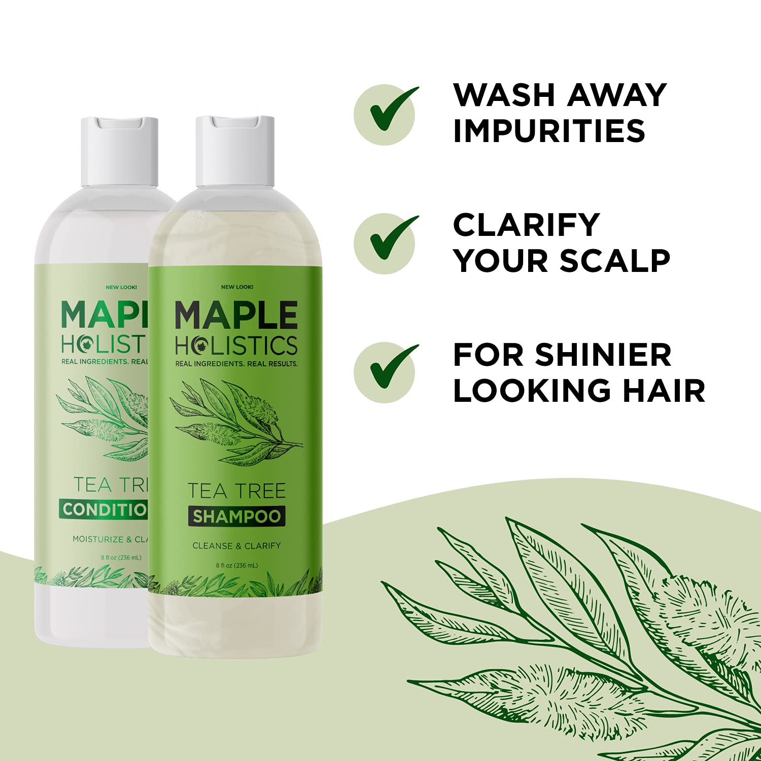 Tea Tree Shampoo and Conditioner Set Sulfate Free Shampoo and