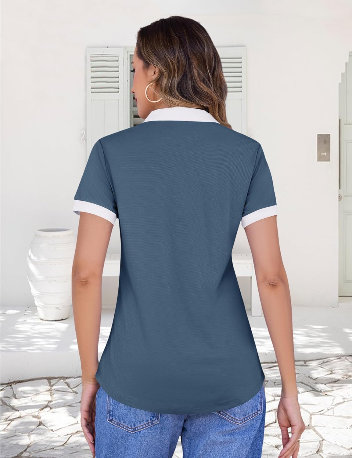 LOMON Womens Golf Polo Shirts Short Sleeve Collared Tops Lightweight Moisture Wicking Tennis Activewear S-XXL - Image 3