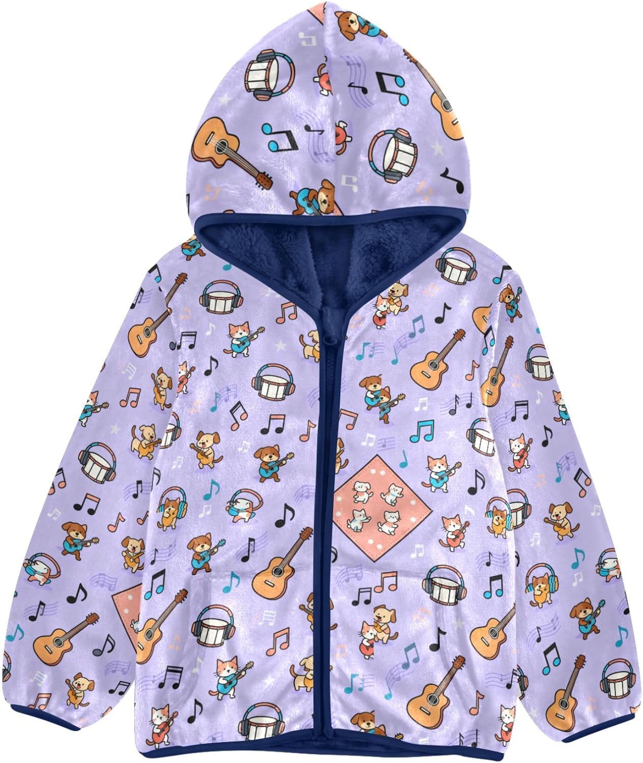 Musical Pets Boy Fleece Jacket Hoodies Children Coat Baby Hooded 3T