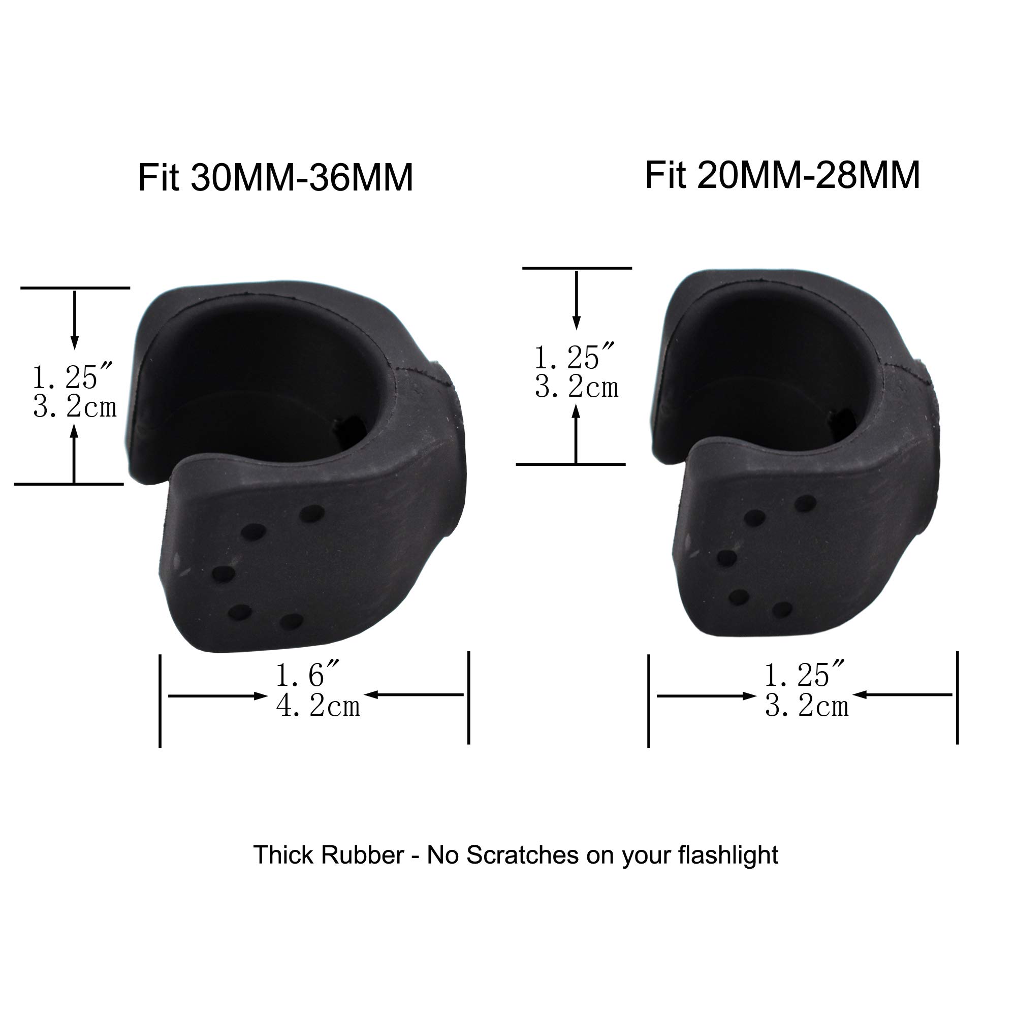 YYST Flashlight Mounting Brackets 4/PK - No Flashlight -Two Big - Two Small