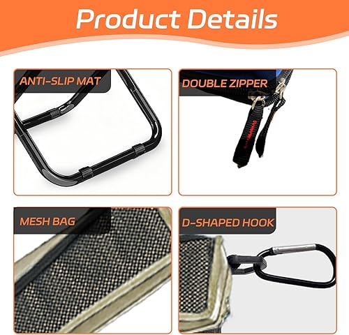 Miniatura 3 de Silla de campamento portátil de bolsillo, taburete de campamento plegable ultraligero con bolsa de transporte compacta, capacidad de alta