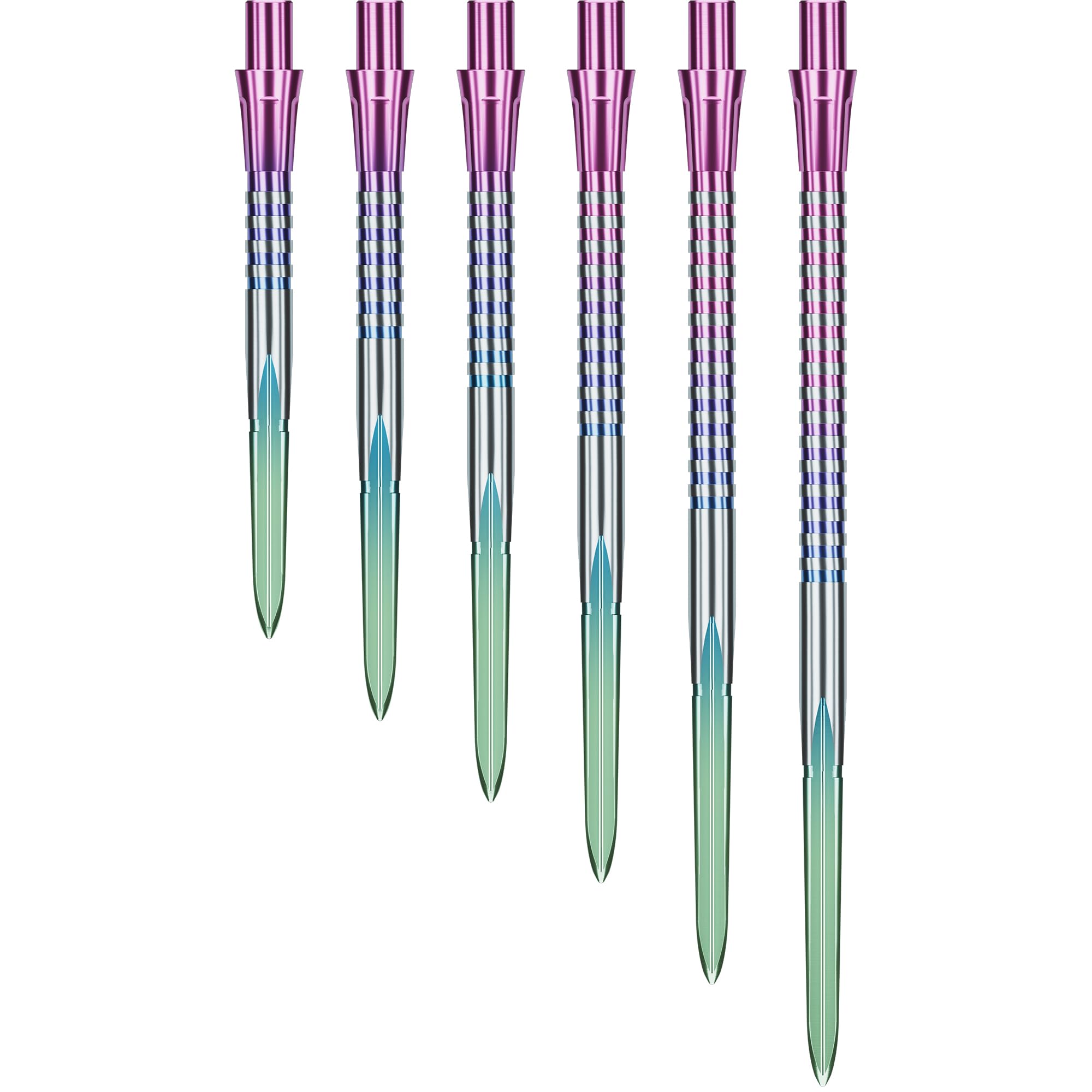 Caliburn EVO Dual Quadflute Steel Tip Dart Points - 28mm/50mm 2 Colours. (Rainbow, 45mm)