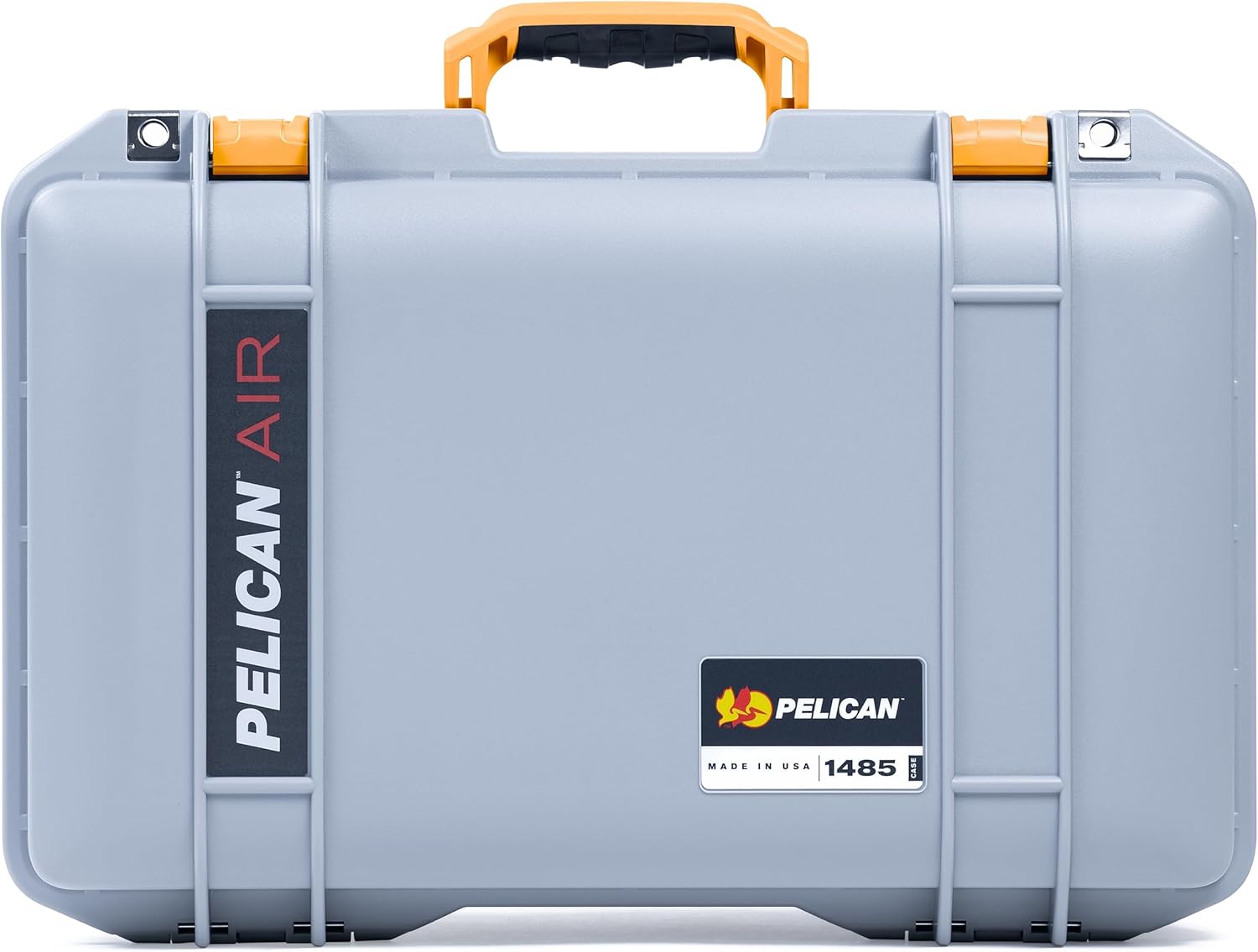 Silver Pelican 1485 Air case - comes with foam - Yellow handle & latches.