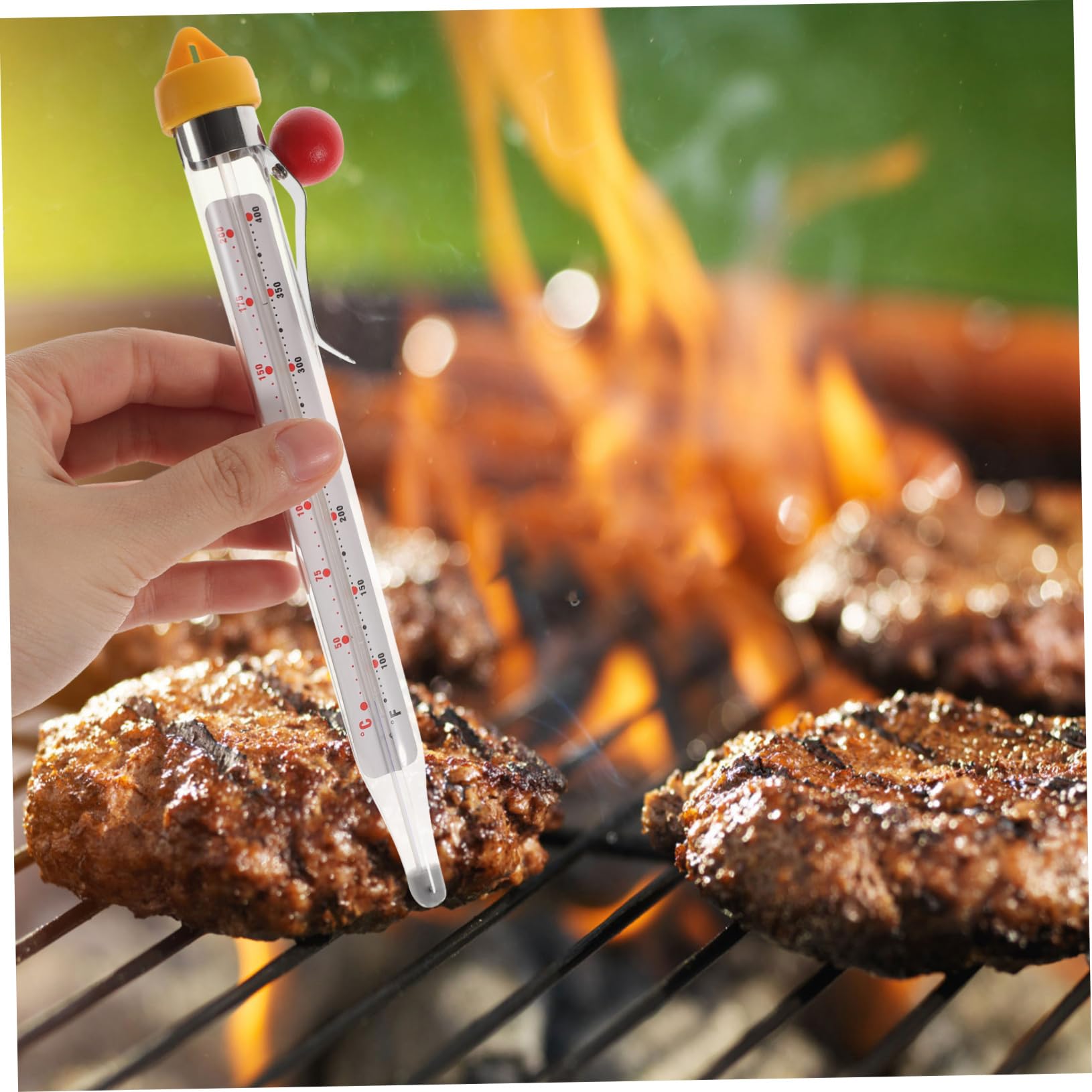 SOLUSTRE 1 Set Professional Glass Candy Thermometer for Kitchen Cooking Deep Frying Syrup Making Scale Lightweight Easy to Read