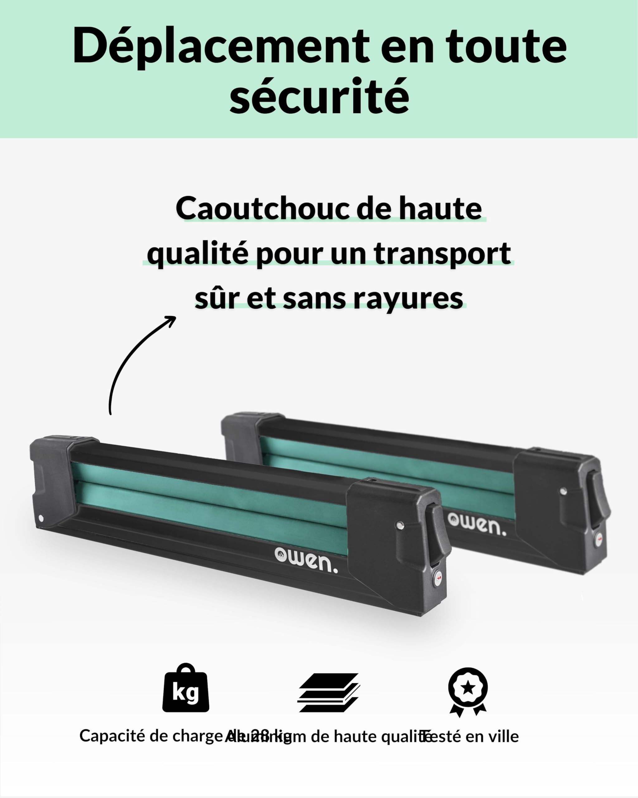 Porte-skis Premium OWEN En Aluminium Noir - Capacité 6 Skis Ou 4 Snowboards (42kg)