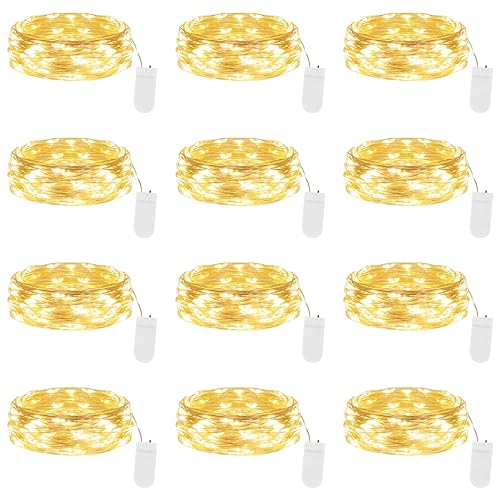 Lakumu 12-Pack Fairy Lights Battery Operated Lights-7FT 20LEDs String Lights,