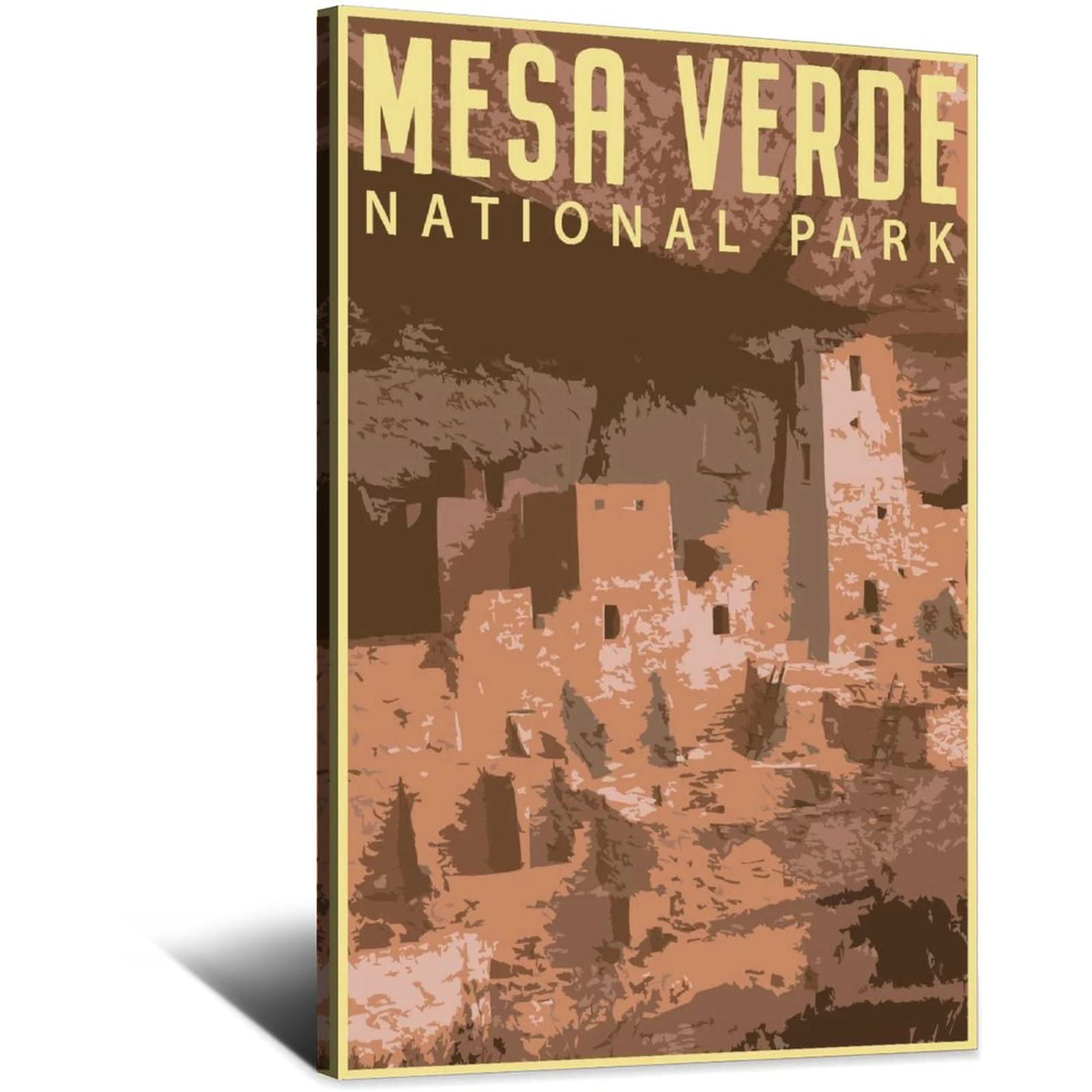 Cartel decorativo de viaje de la vendimia del Parque Nacional de Mesa Verde Colorado Cartel de viaje moderno Dormitorio Lienzo Arte Póster Pintura Carteles Decoración de pared Arte Regalo