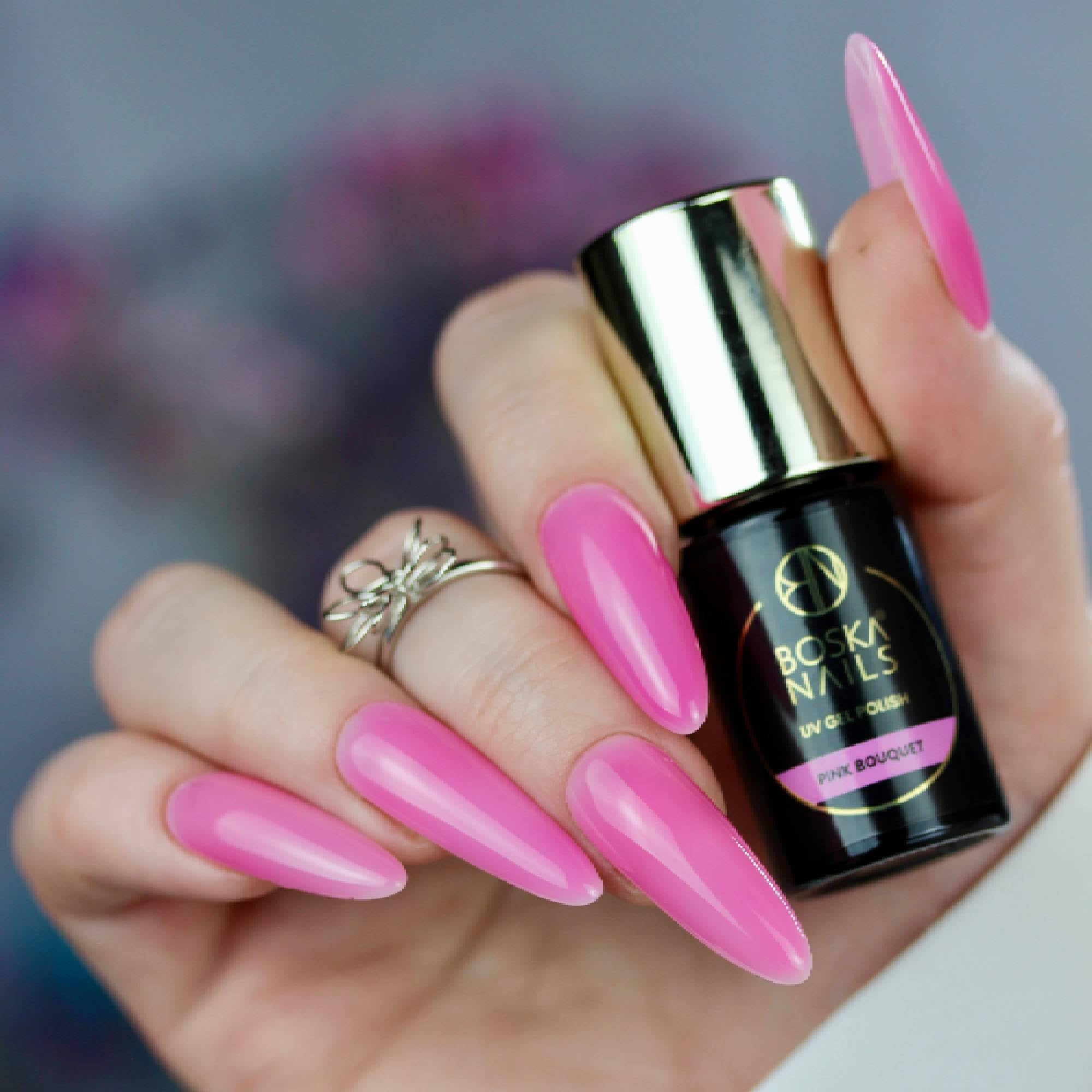 Boska Nails Kolekcja Natural Look hybrydowe lakiery do paznokci, zestaw 6 sztuk, półprzezroczyste w kolorze różowym i beżowym, do UV i LED, po 6 ml
