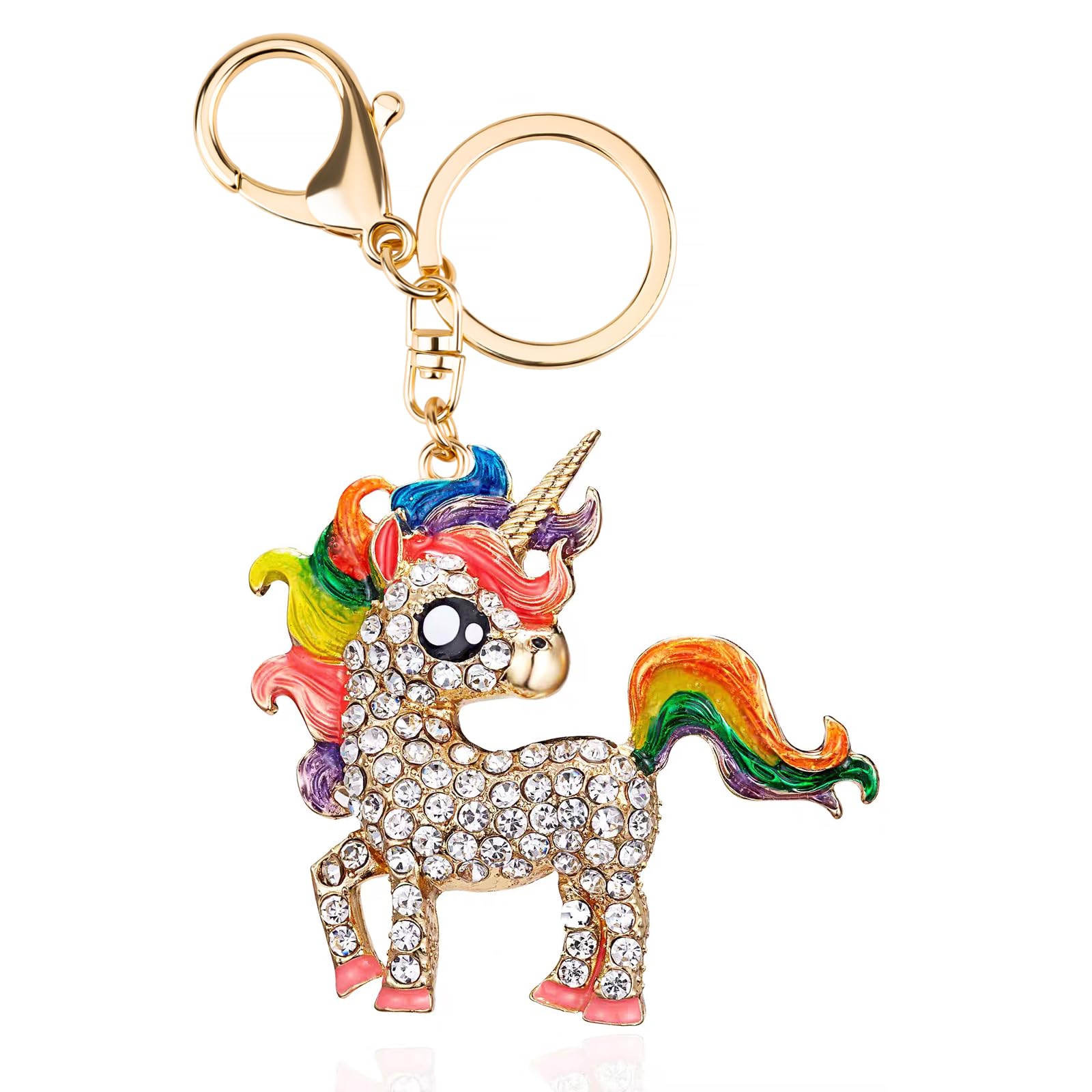 Unicorn Keyrings for Girls, Kids Key Chains, Lucky Rainbow Keychain,Unicorn Charm Pendant,Women Bag Key Holder Rings Keyfob Accessories Girls Keyring