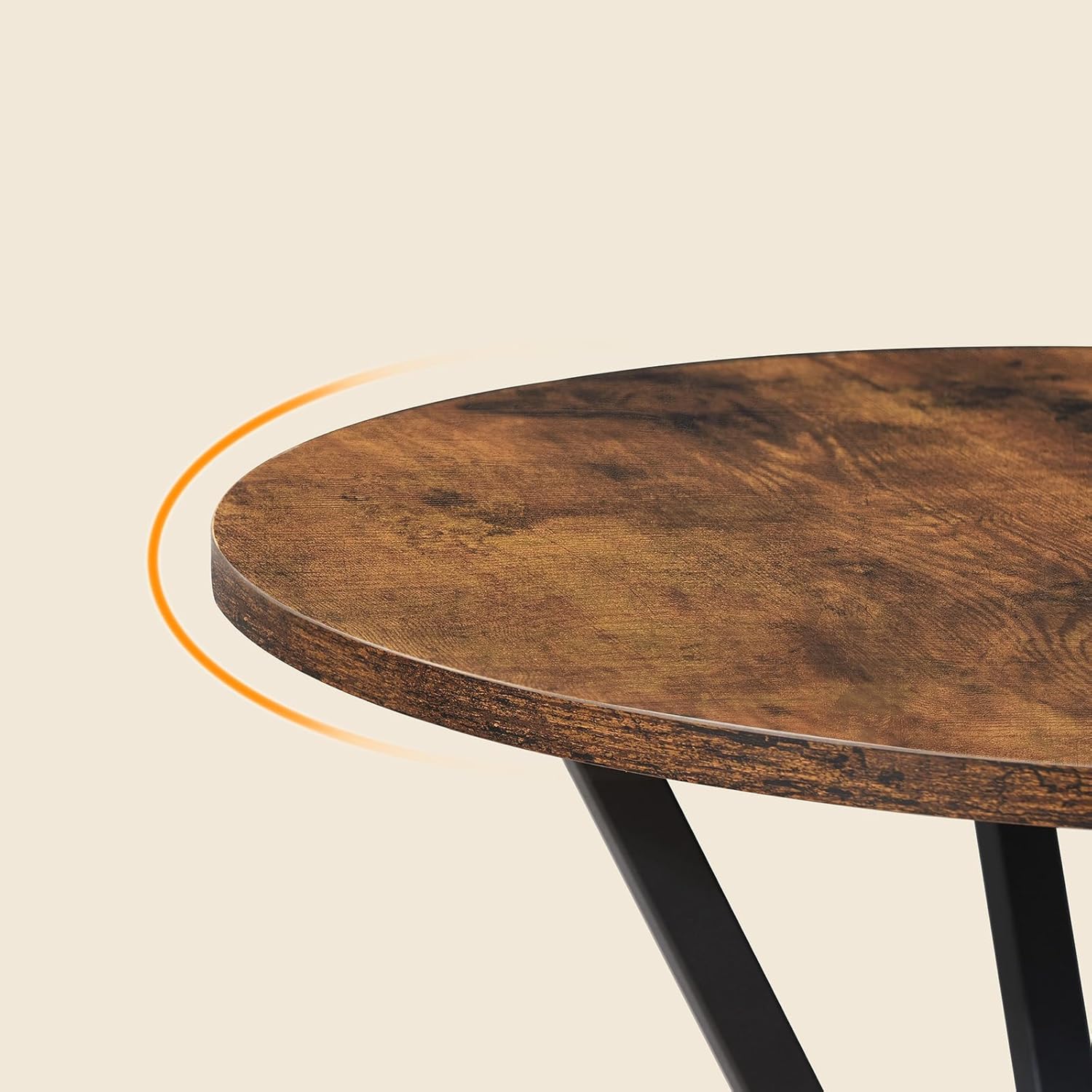 MAHANCRIS Bar Table, Round High Top Pub Table, 36.2'' Tall Cocktail Table, Metal Frame, Industrial Style, for Small Space, Bistro, Cafe, Banquet, Restaurant, Rustic Brown and Black BTHR12701