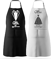 Vista 8 de Mr & Mrs - Delantales para pareja, aniversario, despedida de soltera, boda, compromiso, regalos de Navidad para parejas, juego de regalo de cocina