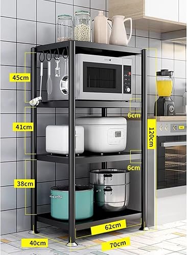 Miniatura 2 de Estantes de almacenamiento de cocina, estantes de metal ajustables para almacenamiento de despensa con ruedas rodantes, estante de almacenamiento