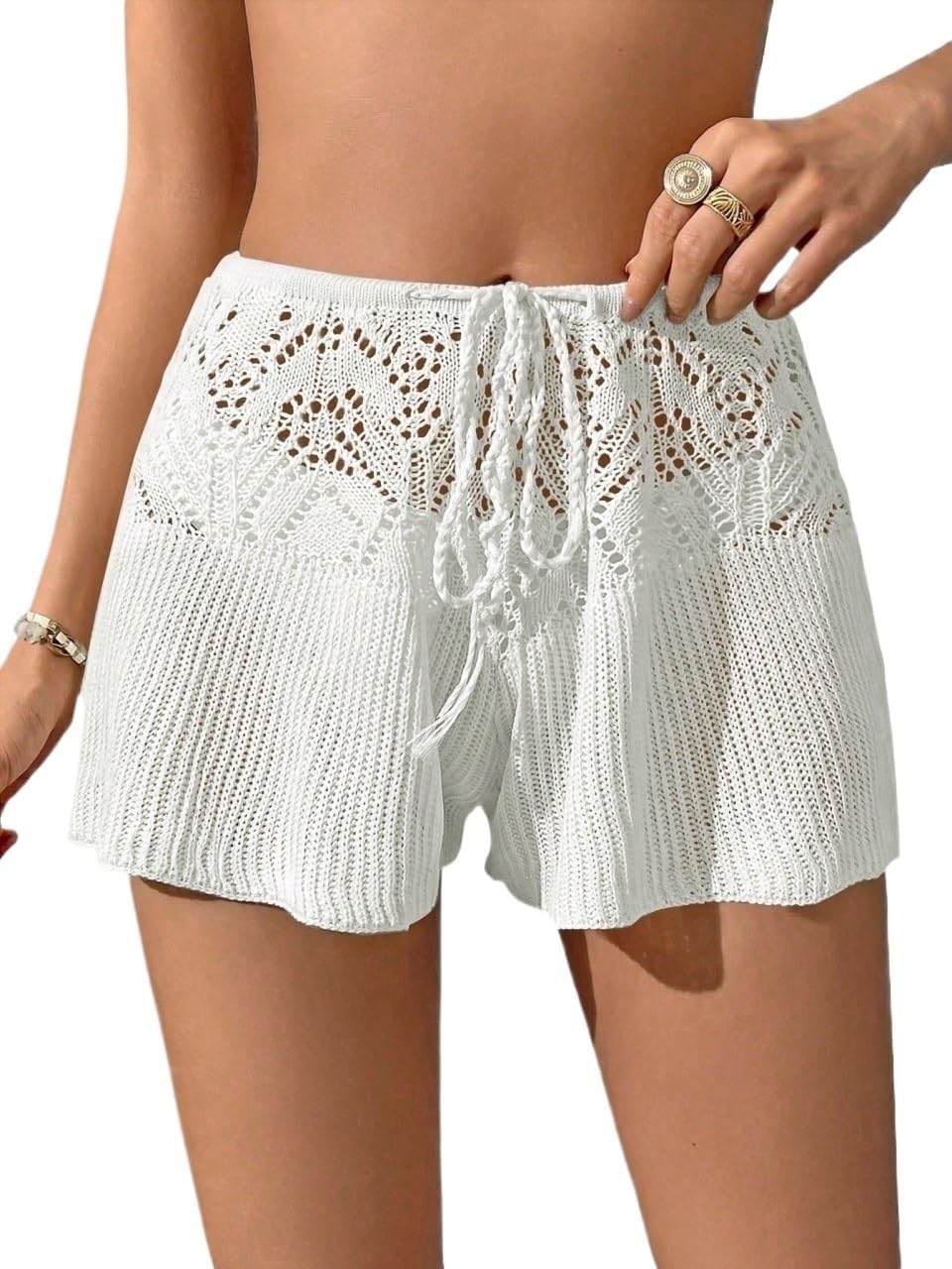 swimsuit coverup for women Summer Beach Hollow Out Cover Up Shorts