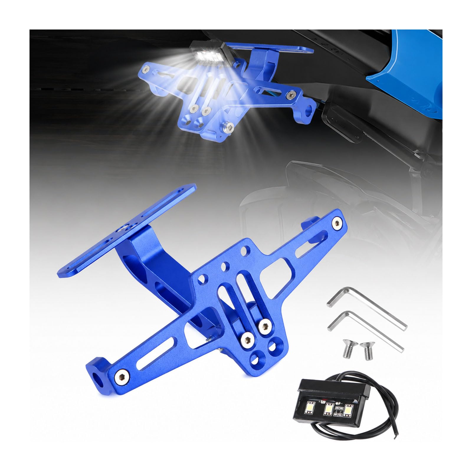 Support Plaque Zontes 310T Réglable avec Éclairage LED Intégré