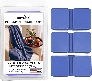 Winter Scented Wax Melts Wax Cubes Strong Scent | Bergamot Wax Melts for Men | Non Toxic Soy Wax Melts for Warmers | Candle Warmer Tarts Manly Wax Melts (Bergamot and Mahogany)