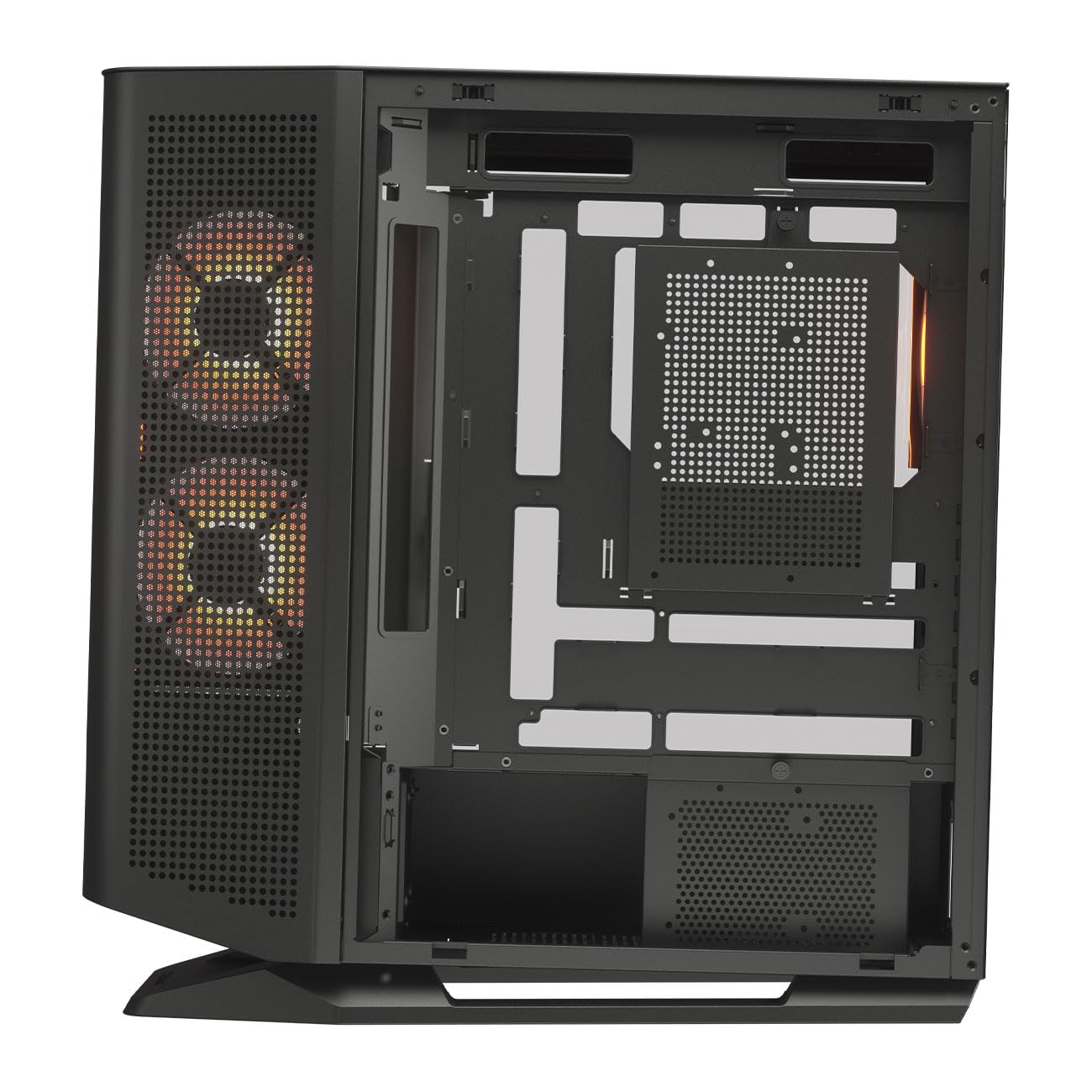 COUGAR FV270 RGB Mid Tower EATX/ATX PC Gaming Gehäuse mit gebogenem gehärtetem Glas – Schwarz RGB