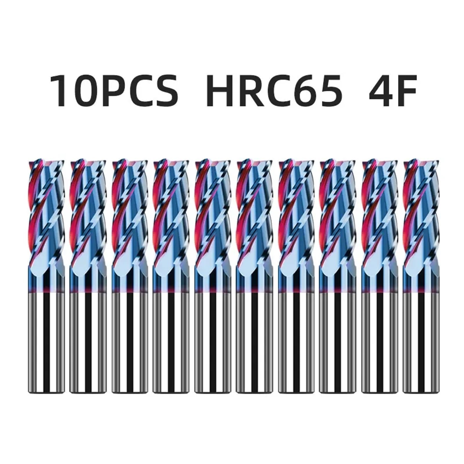 10 sztuk HRC65 frez węglikowy do stali nierdzewnej Metal CNC Cutter narzędzia tokarskie frezowanie wolframowe powlekane frezy palcowe(D4xD4x10x50L)