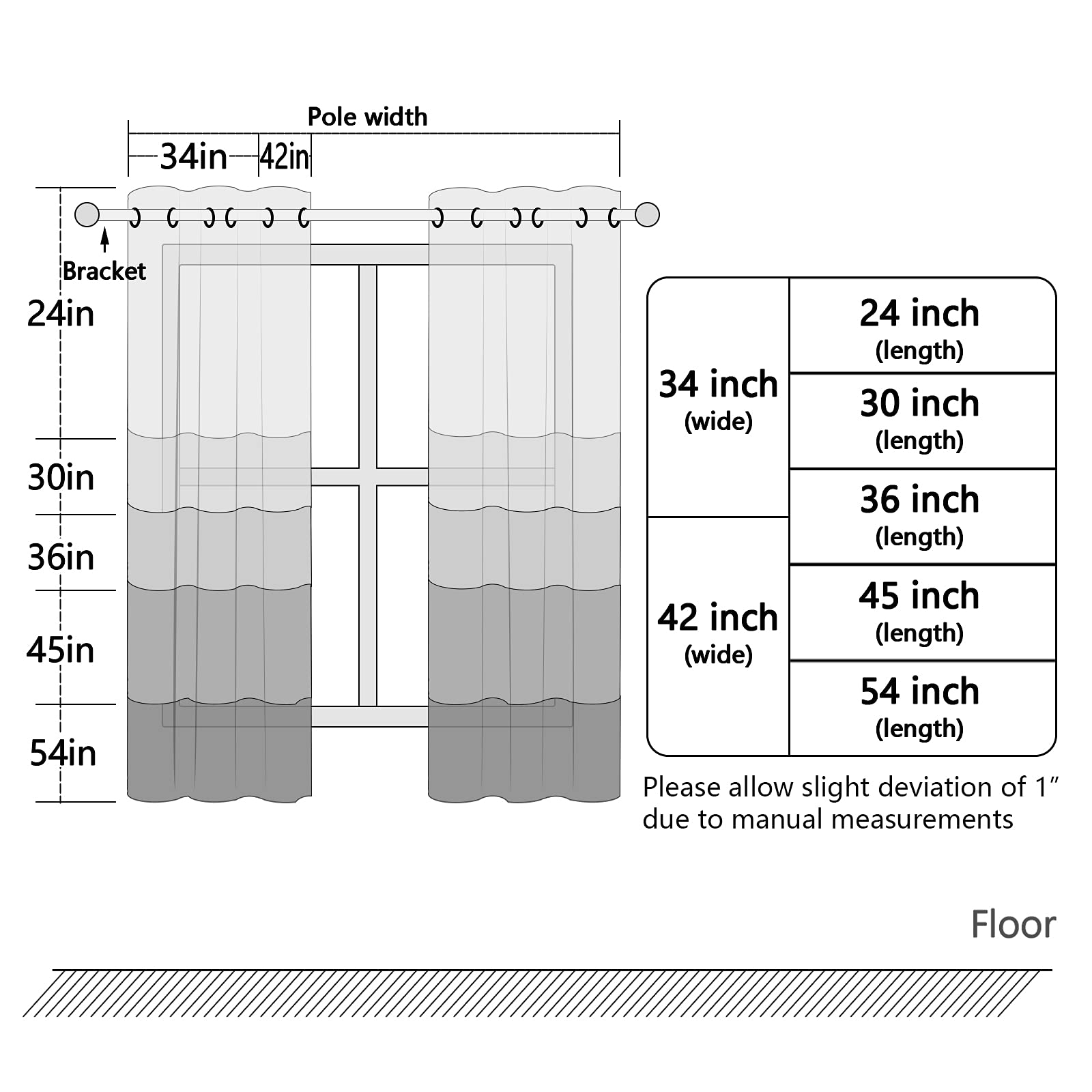 MRTREES Short Curtains Blackout Valances, Kitchen Curtain Tiers Room Darkening, Triple Weave Small Cafe Curtains Bathroom Half Window Treatment Set Grommet Top(2 Panels, 42x18 Inches, Greyish White)