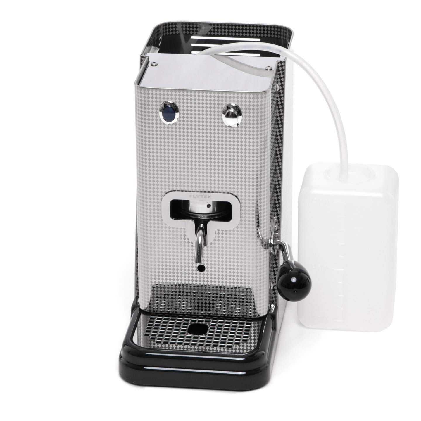 La mejor cafetera italiana Flytek Zip LUX Inox ESE 44 mm + 15 Pods mokaor Espresso Italiano desde 1954 – Elija un color (acero cuadrado plateado)