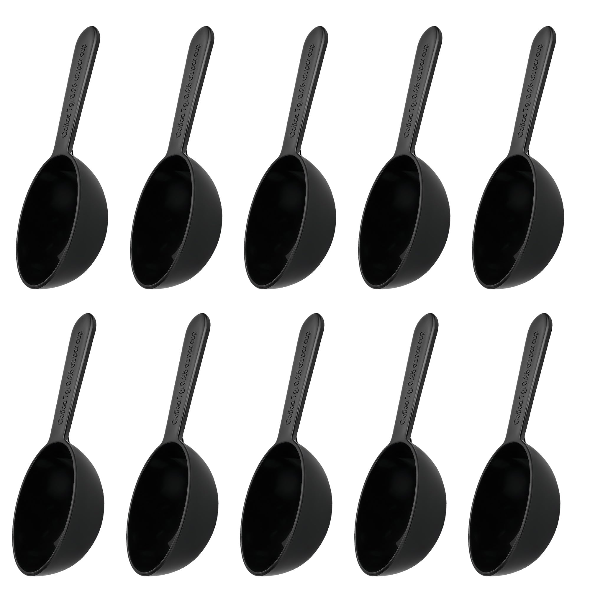 10 Pcs 7g Measuring Plastic Spoons Set - Reusable Scoops for Food, Durable Coffee Scoop for Liquids, Powders, Granules, Home, Kitchen, Catering(Black)