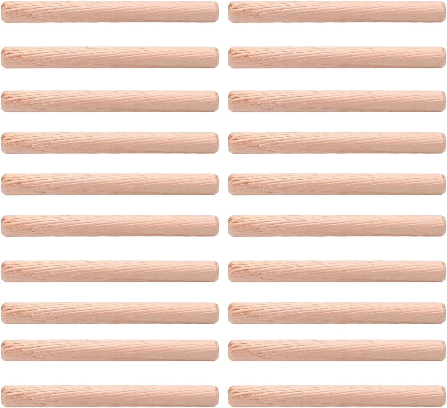 Wooden Dowel Pin Wood Kiln Dried Fluted Beveled Hardwood for Shelves Cabinets Handicrafts 50pcs
